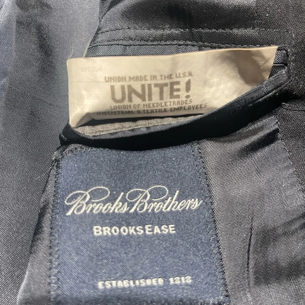 Brooks Brothers Brooks Ease Wool Dark Blue Blazer/Sports Coat Men's 45 Long USA